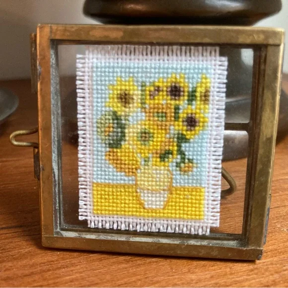 Vincent Van Gogh’s “Sunflowers” in Mini Cross Stitch Art - Picture 3 of 4